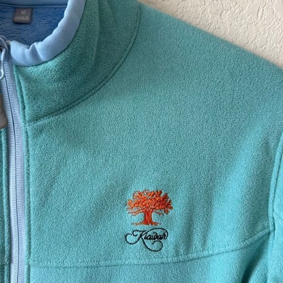 Peter Millar Women’s Fleece Full-Zip Jacket Size M Blue Green Cozy Warmth Layer - Picture 10 of 10